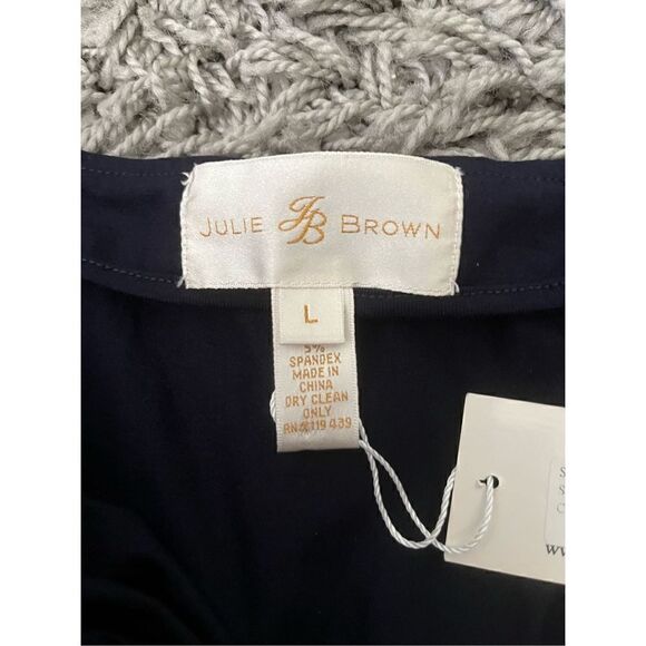 NWT Julie Brown NY Navy Sequin Rainbow Pride Long Knit Dress L - Picture 6 of 9